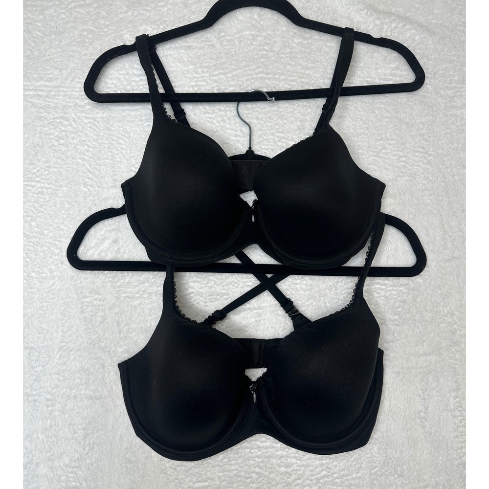 Victoria's Secret Body by Victoria Demi Bra Lot Women 34DD Black Lined 2pk